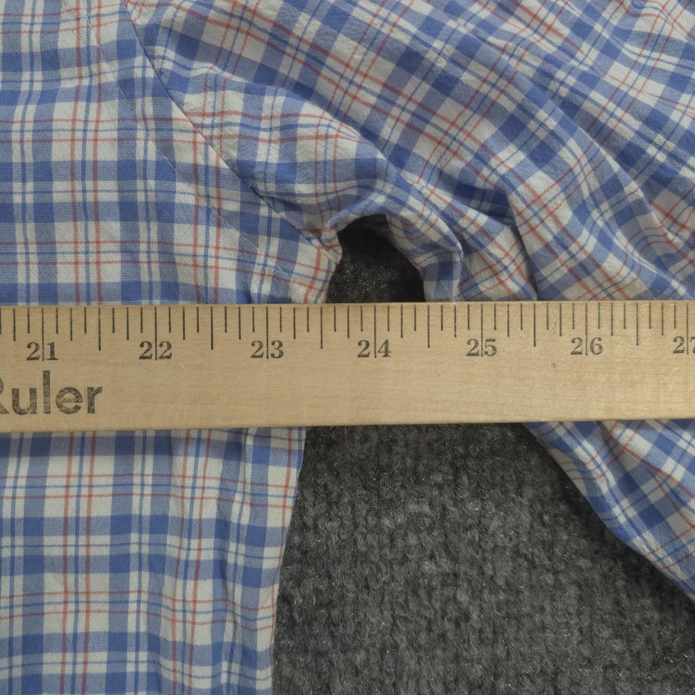 Criquet Shirt Mens Large Blue Plaid Performance Pearl Snap Casual Outdoors Golf - Picture 7 of 10